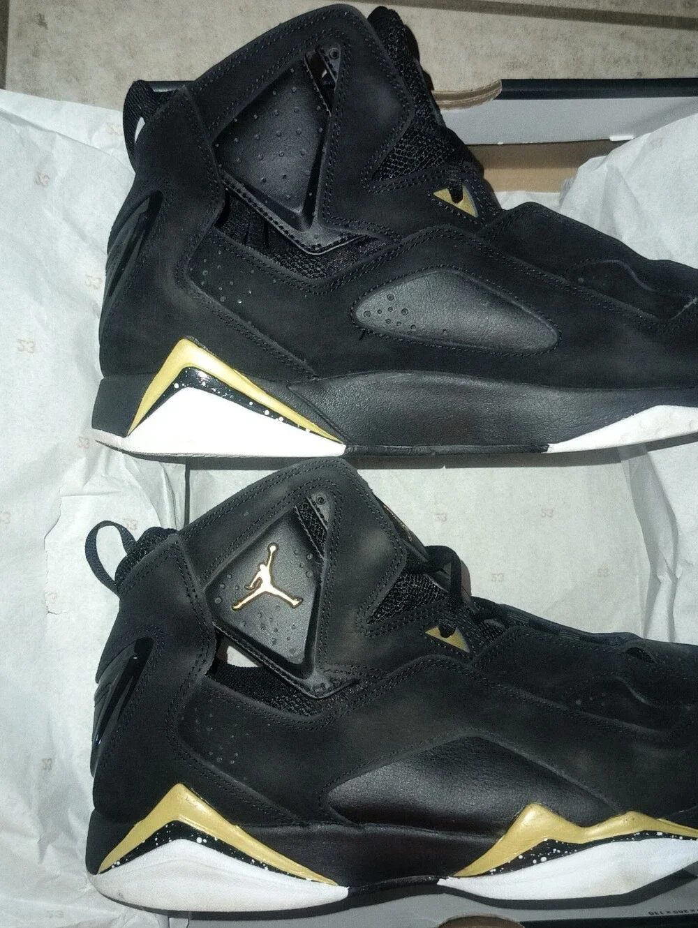 Air Jordan True Flight Men's Black White with Metallic Gold
